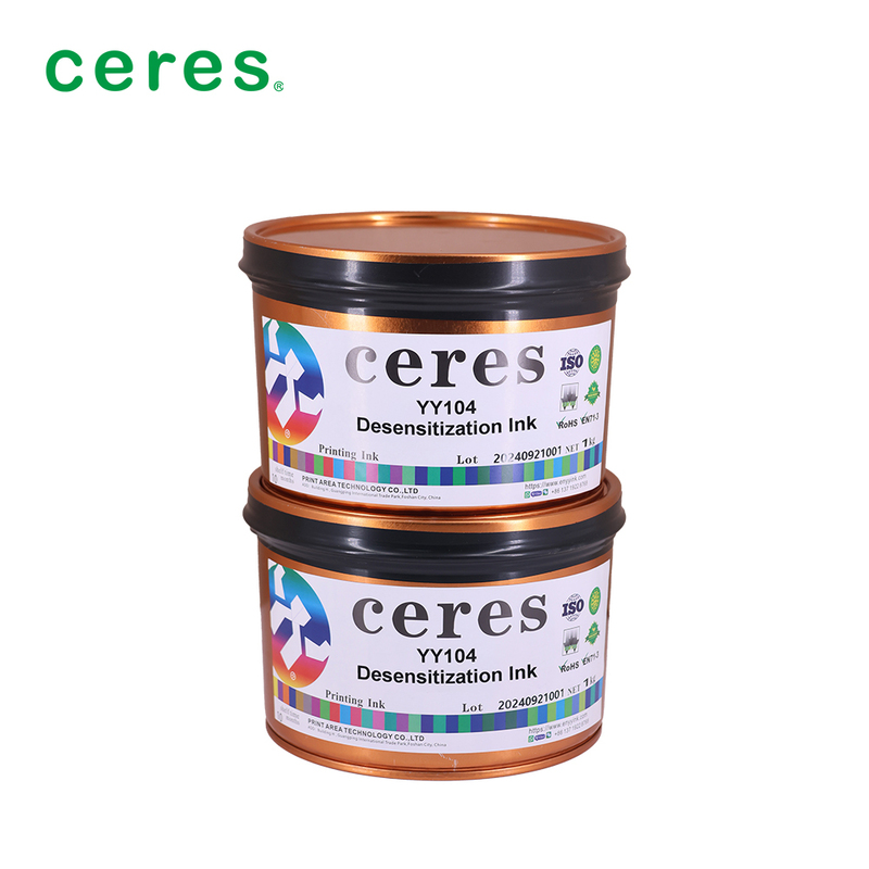 Ceres YY-104 Solvent Based Desensitizing Ink for Carbonless Copy Paper in 1kg/tin and 15 tins/carton Packaging