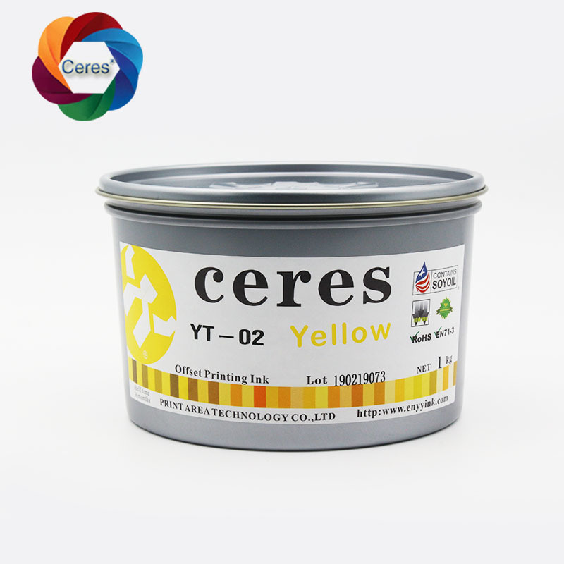 कागज के लिए CERES उच्च सांद्रता गैर-विषैले UV ऑफसेट प्रिंटिंग इंक CMYK रंग 1kg/कैन
