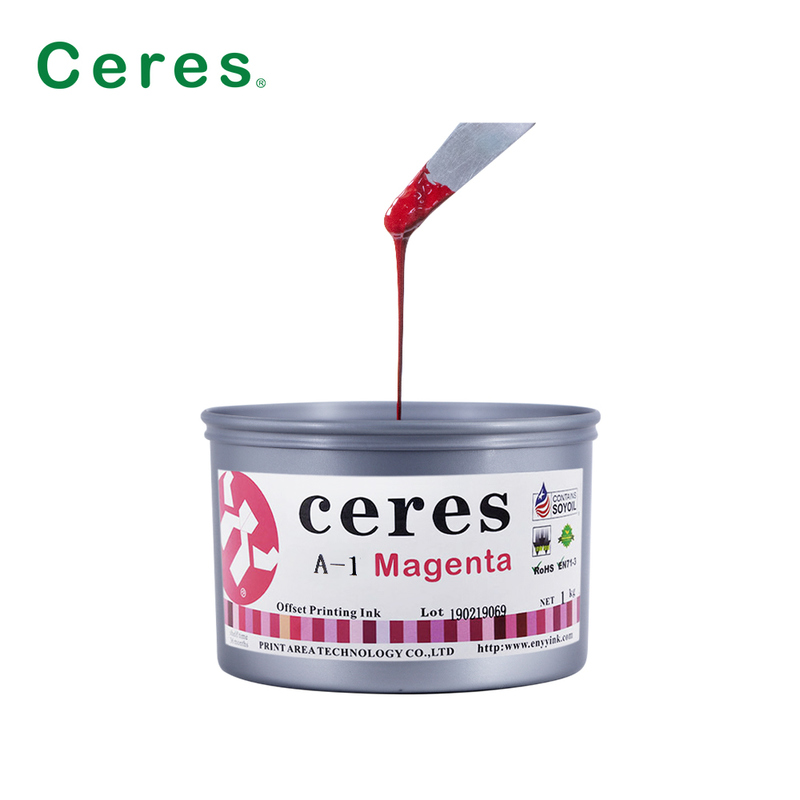 सेरेस ए-1 नॉन-टॉक्सिक हाई ग्लॉस 2 साल शेल्फ लाइफ सोयाबीन ऑफसेट प्रिंटिंग इंक सीएमवाईके रंग के लिए