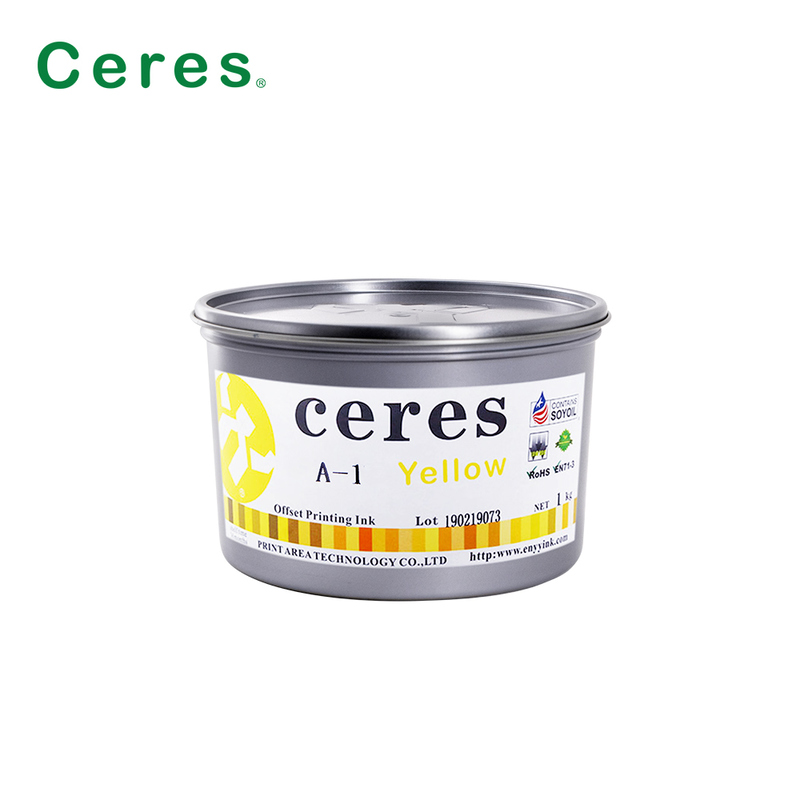 सेरेस ए-1 नॉन-टॉक्सिक हाई ग्लॉस 2 साल शेल्फ लाइफ सोयाबीन ऑफसेट प्रिंटिंग इंक सीएमवाईके रंग के लिए