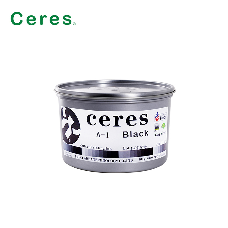 सेरेस ए-1 नॉन-टॉक्सिक हाई ग्लॉस 2 साल शेल्फ लाइफ सोयाबीन ऑफसेट प्रिंटिंग इंक सीएमवाईके रंग के लिए