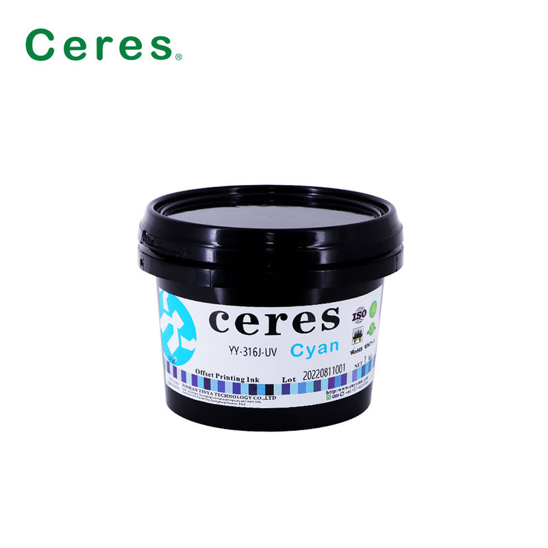 EN71-3 उच्च गुणवत्ता वाले सीएमवाईके प्रिंटिंग के लिए 1 वर्ष की वैधता के साथ प्रमाणित ए+ ग्रेड यूवी ऑफसेट स्याही