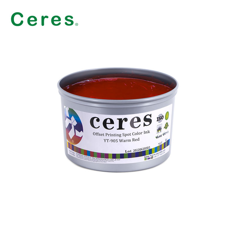 त्वरित सूखी YT-905 गर्म लाल पैनटोन स्पॉट रंग उच्च अपारदर्शिता के साथ ऑफसेट प्रिंटिंग स्याही