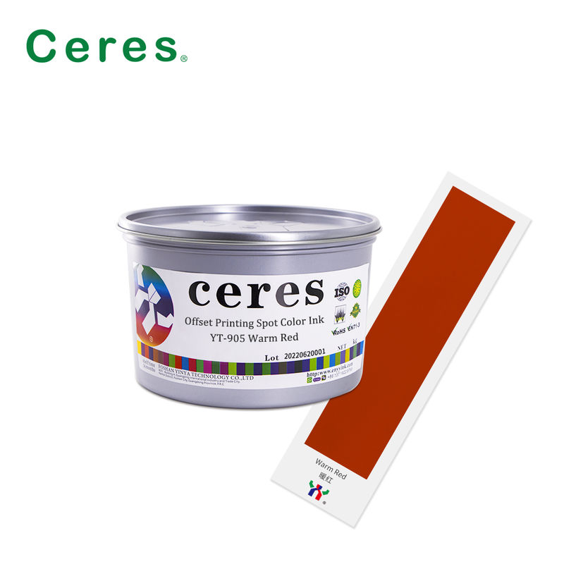 त्वरित सूखी YT-905 गर्म लाल पैनटोन स्पॉट रंग उच्च अपारदर्शिता के साथ ऑफसेट प्रिंटिंग स्याही